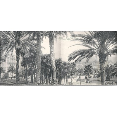 Nice - Groupe de Palmiers au Jardin Public - Carte postale en 4 Volets